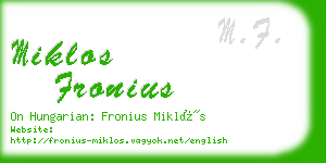 miklos fronius business card